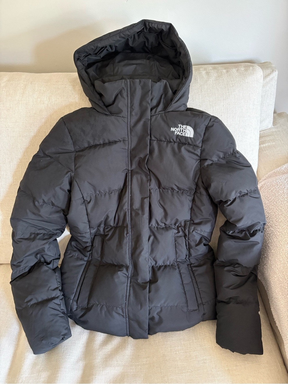 The North Face Women's Black Hooded Puffer Coat